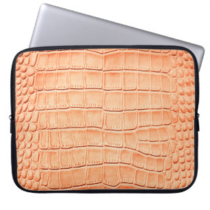 Capa Para Notebook Textura de couro de crocodilo castanho-claro
