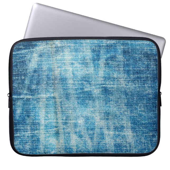 Capa Para Notebook Textura de denim de jeans azuis (Frente)