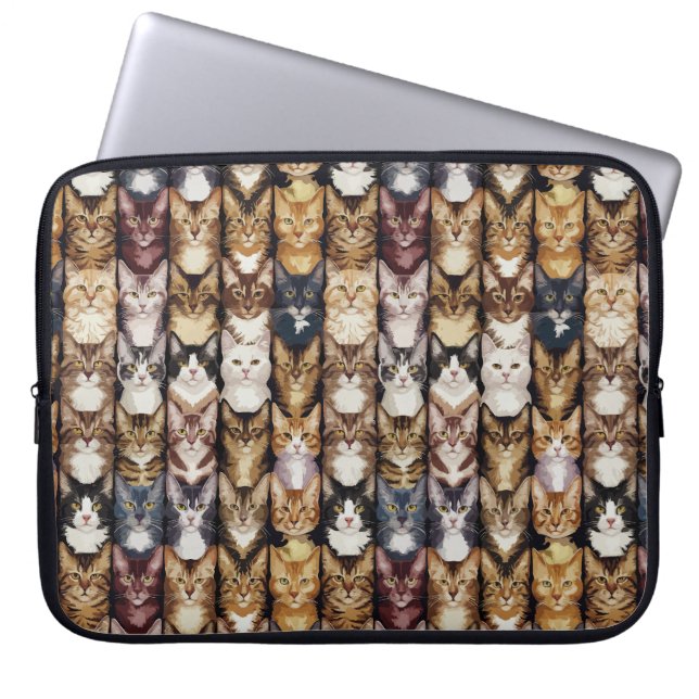 Capa Para Notebook Textura de gatos (Frente)