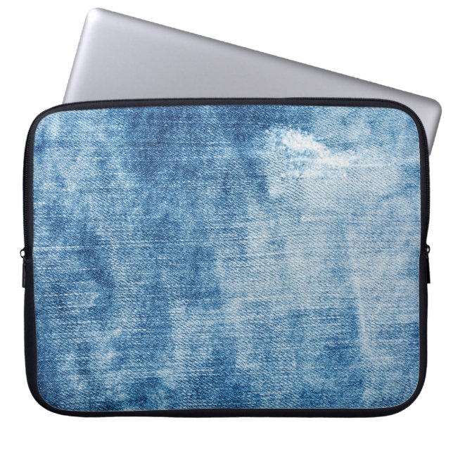 Capa Para Notebook Textura de jeans de denim azul (Frente)