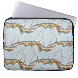 Capa Para Notebook Textura de Mármore Branco com Veias de Ouro Rachad