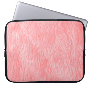 Capa Para Notebook Textura de pele de lã rosa macia