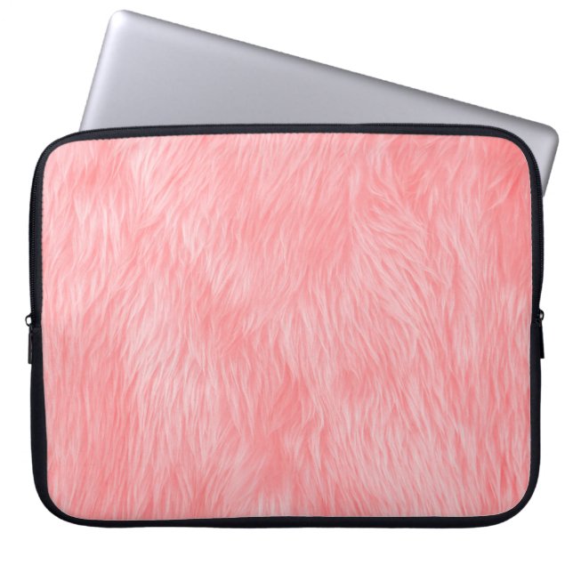 Capa Para Notebook Textura de pele de lã rosa macia (Frente)