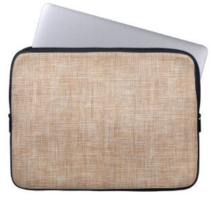 Capa Para Notebook Textura de Tecido de Linho Tecido em Bege Natural