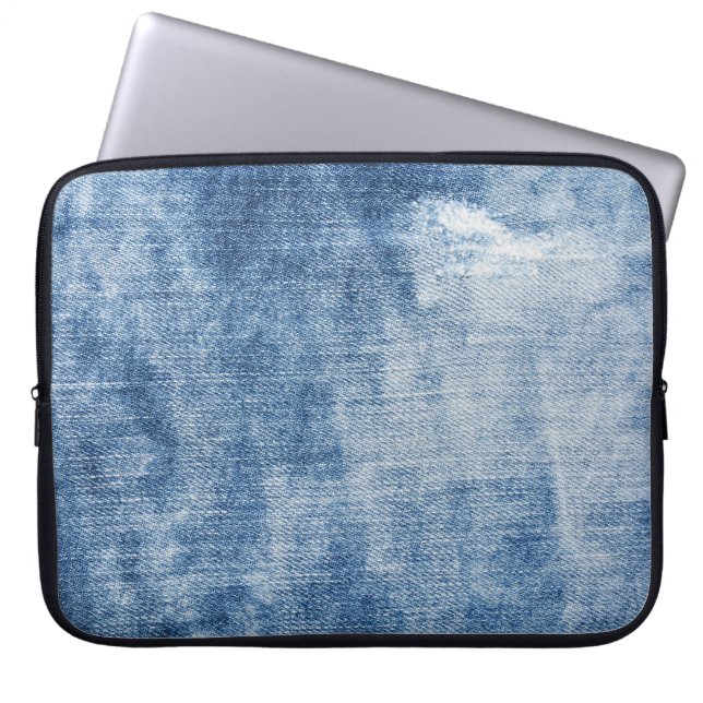 Capa Para Notebook Textura Denim: Furos Enroscados. (Frente)