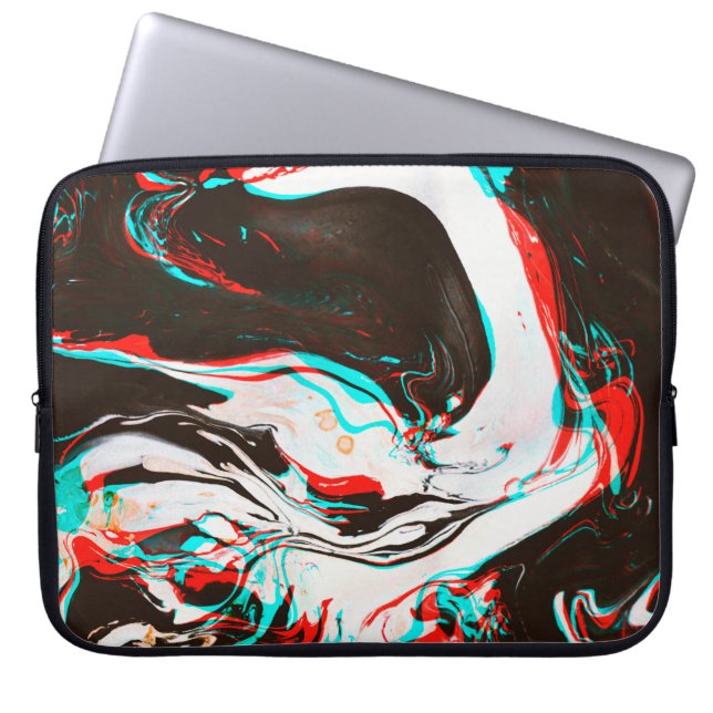Capa Para Notebook Textura distorcida e com brilho do surf de tinta m (Frente)