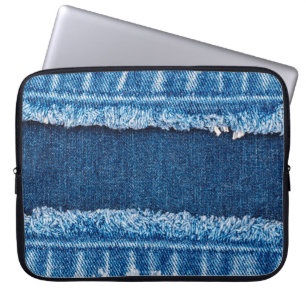 Capa Para Notebook Textura do tecido dos jeans azuis