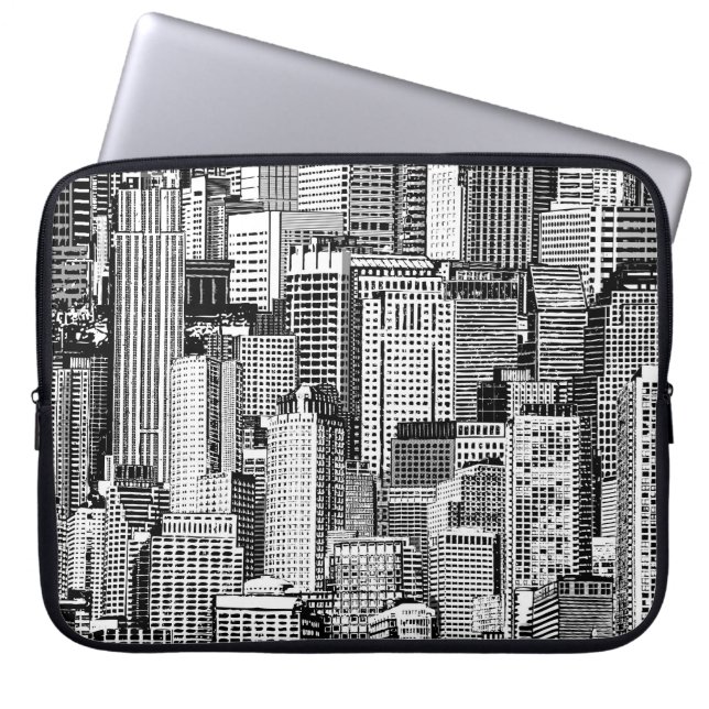 Capa Para Notebook Textura Isométrica de Cidade do Skyscraper (Frente)