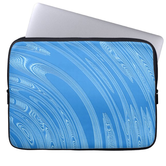 Capa Para Notebook textura metálica de prata azul abstrata (Frente)