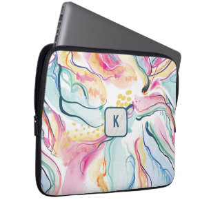 Capa Para Notebook Textura primavera orgânica com formas onduladas fl