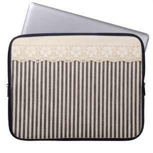 Capa Para Notebook Textura têxtil com tecido de rendas, padrão de fun