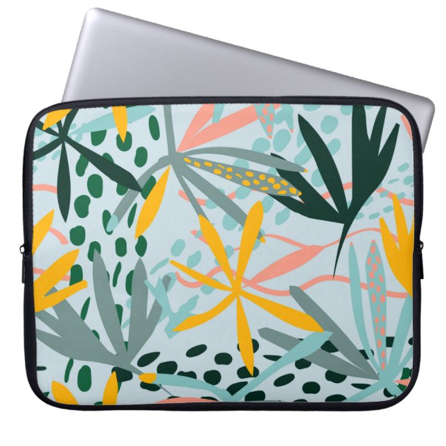 Capa Para Notebook Textura tropical sem costura com palmeiras, raster (Frente)