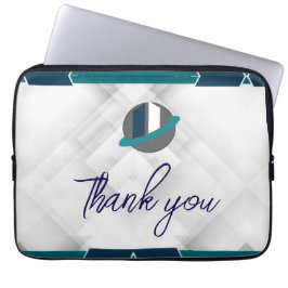 Capa Para Notebook Thank you & Logo white