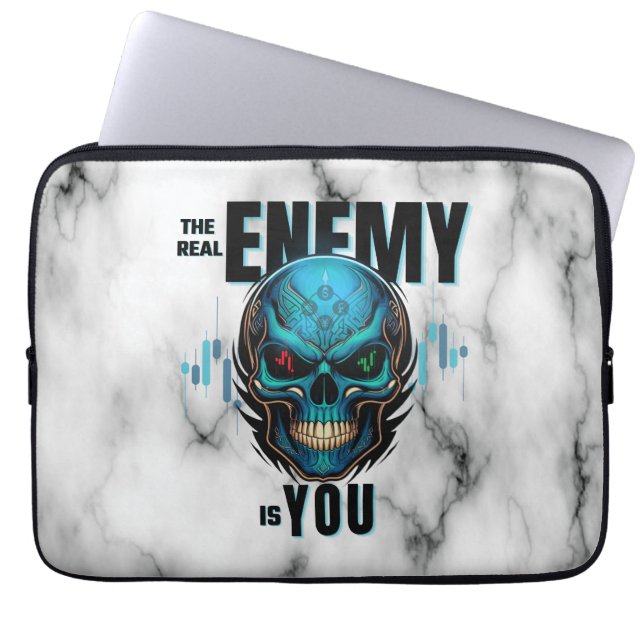 Capa Para Notebook The Real Enemy Is You – Black Marble Trader (Frente)