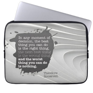 Capa Para Notebook Theodore Roosevelt, citação inspiracional "Decisão