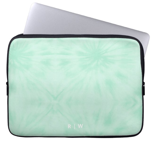 Capa Para Notebook Tie Dye | Monograma verde da Casa de Pastel (Frente)