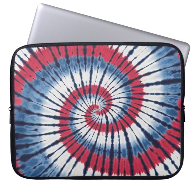 Capa Para Notebook Tie-Dye Spiral Patriótico (Frente)