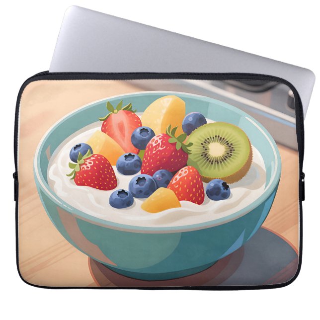 Capa Para Notebook Tigela de Iogurte com Frutas Frescas (Frente)
