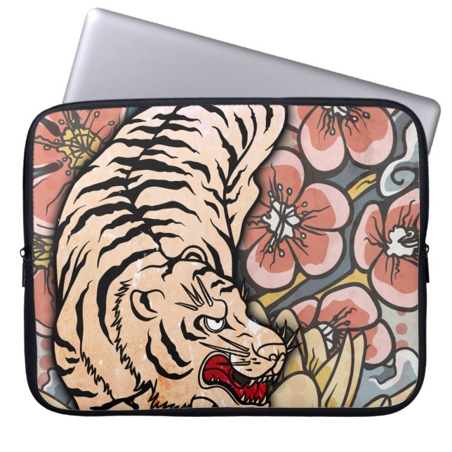 Capa Para Notebook Tigre Branco (Frente)