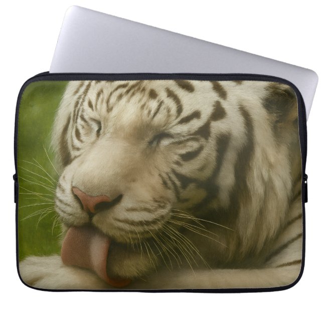 Capa Para Notebook Tigre Branco no Ritual de Alinhamento Privado (Frente)