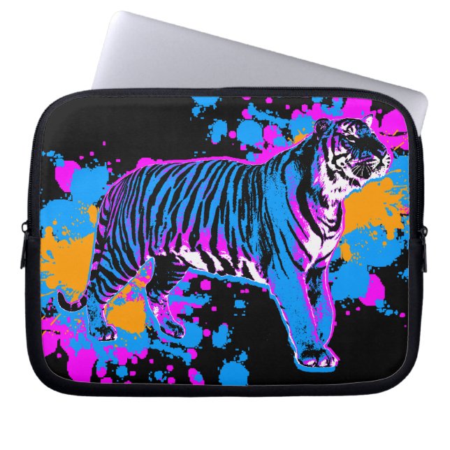 Capa Para Notebook Tigre Corey Tiger 80s Tinta Salpicada Gato Tigre (Frente)