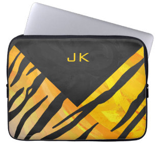 Capa Para Notebook Tigre Impressão de preto e laranja