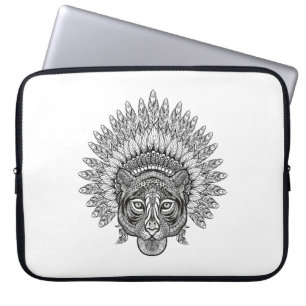 Capa Para Notebook Tigre tirado mão no estilo