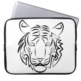 Capa Para Notebook Tigre Tribal Preto e Branco