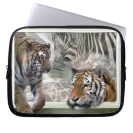 Capa Para Notebook Tigres, Zebra, Girafa, Selva Primitiva