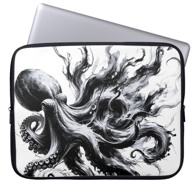 Capa Para Notebook Tinta Abstrata Fluido Polvo Kraken (Frente)