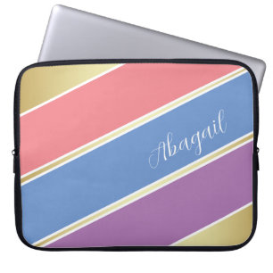 Capa Para Notebook Tinta, Azul e Lavanda Personalizados - Arte com St