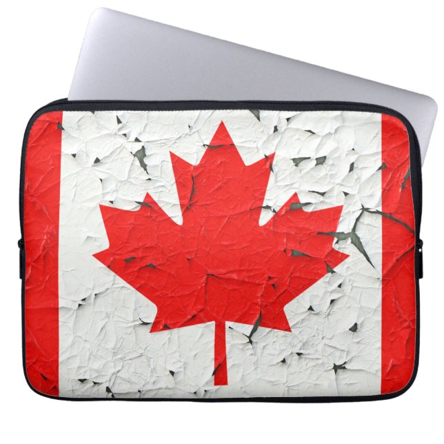 Capa Para Notebook Tinta canadense vermelha de folha de descasque CAN (Frente)
