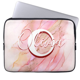 Capa Para Notebook Tinta de Álcool de Fluido Rosa Suave