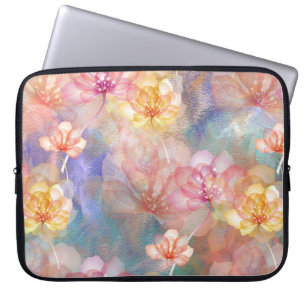Capa Para Notebook Tinta e Flores de abstrato