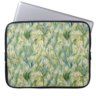 Capa Para Notebook Tinta Floral inspirada na Noite Estrelada no estil