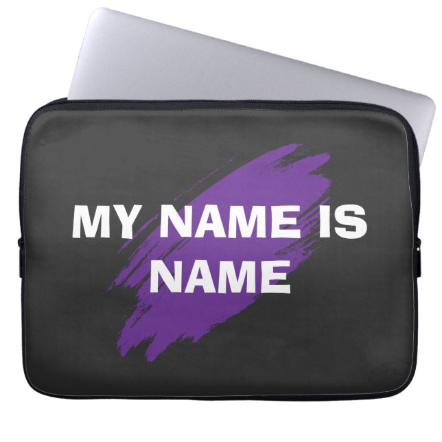 Capa Para Notebook Tinta roxa texto personalizado (Frente)