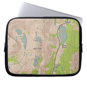 Capa Para Notebook Tioga Pass, Mapa Topográfico da Califórnia