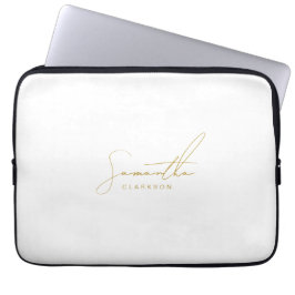 Capa Para Notebook Tipografia de Roteiro Dourado Manuscrito Profissio