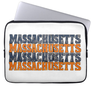 Capa Para Notebook Tipografia Empilhada Massachusetts Distorcida Vint