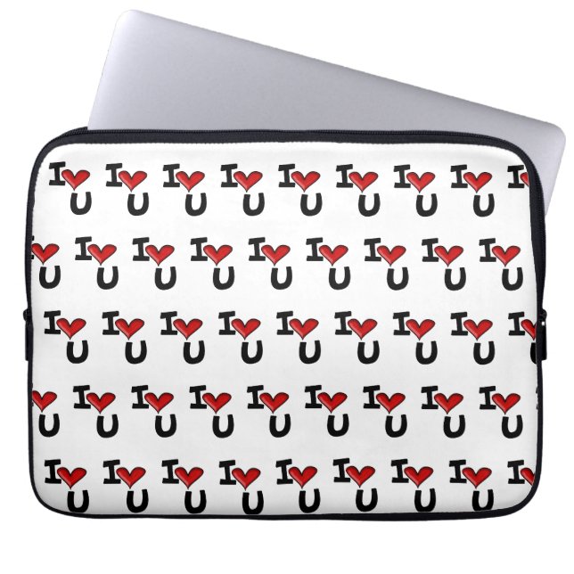 Capa Para Notebook Tipografia Gráfica Eu Te Amo (Frente)