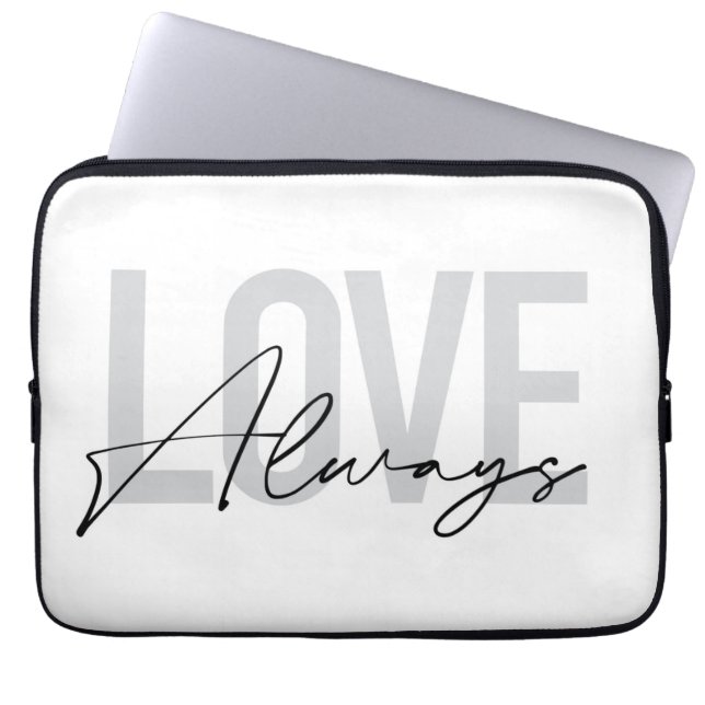 Capa Para Notebook Tipografia moderna, simples, urbana "Love Always" (Frente)