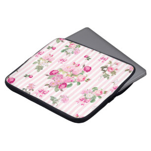 Capa Para Notebook Tiras de Arco de Coquetes de Rosas Rosa Vintage