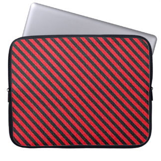 Capa Para Notebook Tiras de Diagonal Vermelhas e Pretas Finas