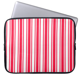 Capa Para Notebook Tiras de doces, vermelhas e brancas