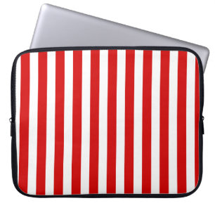 Capa Para Notebook Tiras de doces, vermelhas e brancas
