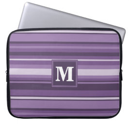 Capa Para Notebook Tiras de Lavanda monograma