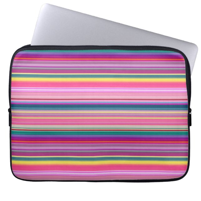 Capa Para Notebook Tiras de multicores retrorreflectoras (Frente)