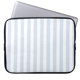 Capa Para Notebook Tiras doces brancas e azuis claras