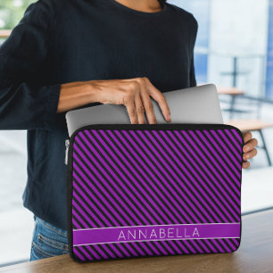 Capa Para Notebook Tiras Roxas Modernas