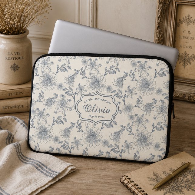 Capa Para Notebook Toalete Botânico de Pássaros Personalizado Francês (Criador carregado)